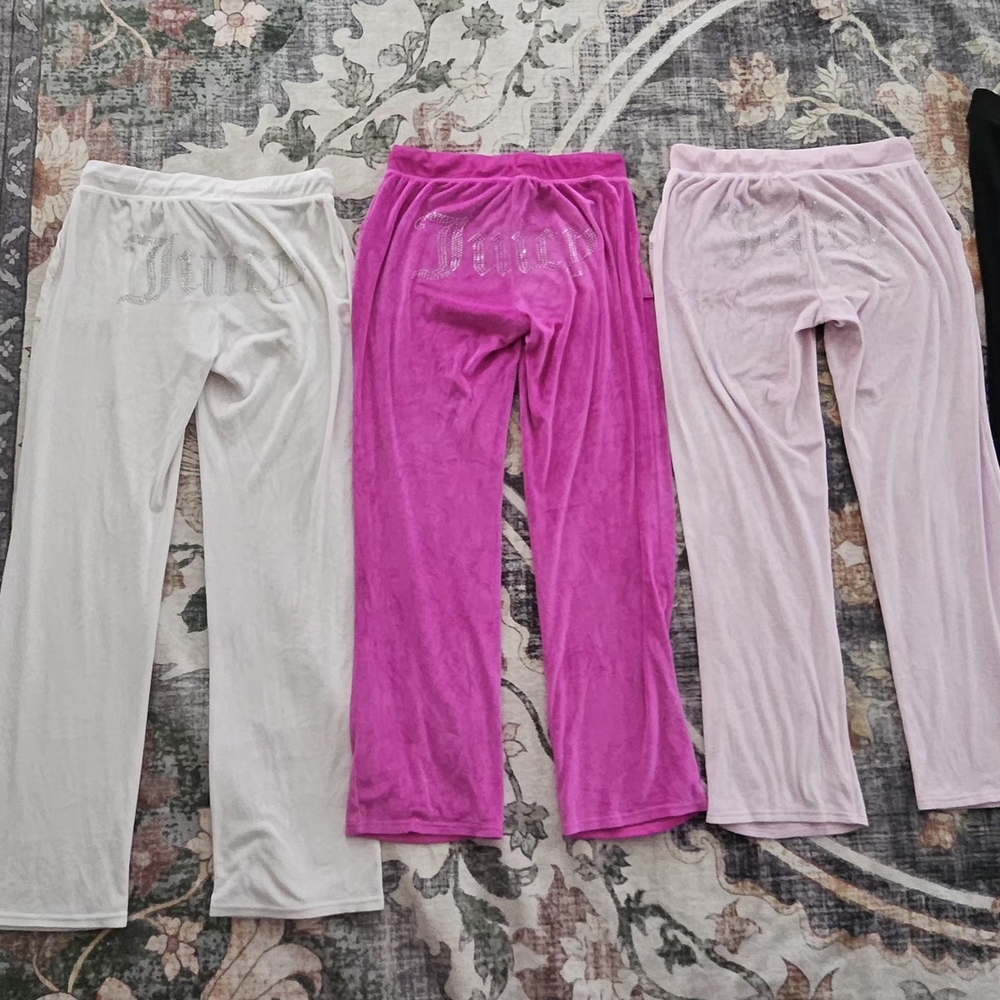 Women's Intimates Velour Lounge Pants - White, Pink, and Purple